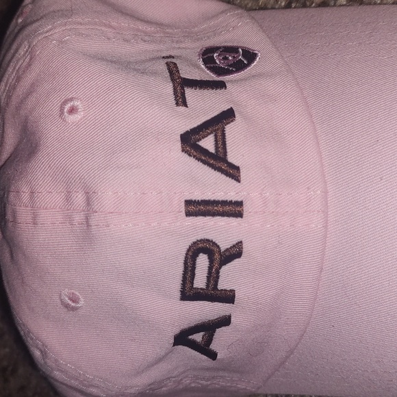 Ariat Logo Spellout Pink Brown Distressed Ajustable Strapback Hat main image 9